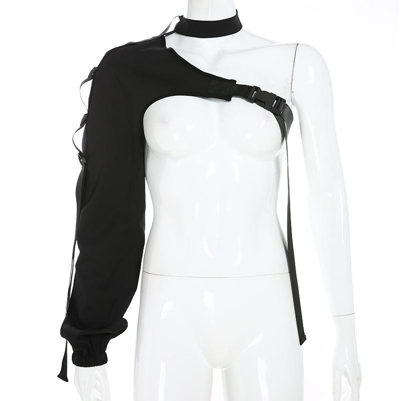 Светоотражающие топы, индивидуальная футболка с длинными рукавами и регулируемой пряжкой, женская футболка-стример, халат