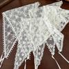 Triangle Lace Face Hair Head Wrap Scarf Women Accessories Neck Decoration Neckwear Handkerchief Headband Shawl Scarves White