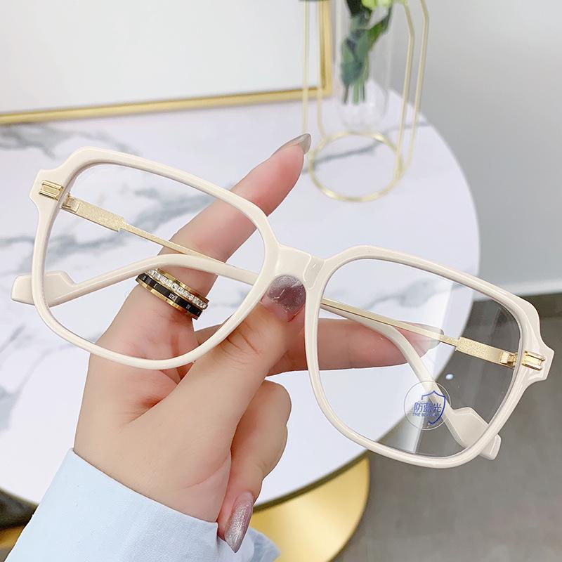 Стильные очки с защитой от синего света: Модные Солнцезащитные Очки с Большой Рамкой, Стройнящие, Доступные для Студентов, Совместимые с Миопией