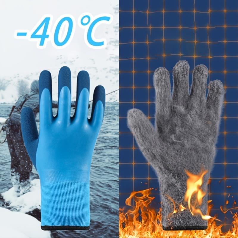 Professional Winter Work Gloves 1 Pairs PU Palm Coating Safety Protective Glove Nitrile Thickened Warm for Heavy Duty