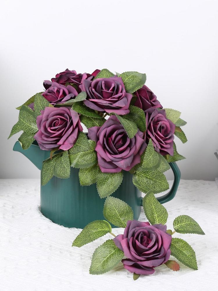 80/200 шт. поддельные листья для украшения роз, объемные зеленые листья роз для свадебных букетов своими руками, украшения для вечеринок, венок из розовой лозы, гирлянды, принадлежности