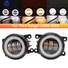 2 Pieces Car Accessories H11 LED Lamp Fog Light + Angel Eye DRL Daytime Running Light 12V For Ford Ranger 2009-2015