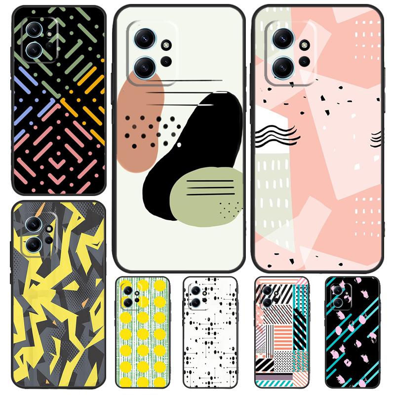 Polka Dots Lines Abstract Art Case For Xiaomi Redmi Note 12 11 10 8 9 Pro 9S 10S 11S 12S Cover For Redmi 12 9C 10C 12C