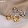 Pinkdudu новые модные минималистичные нерегулярные геометрические серьги-кольца в корейском стиле, круглые ювелирные изделия, подарочные серьги PD1897