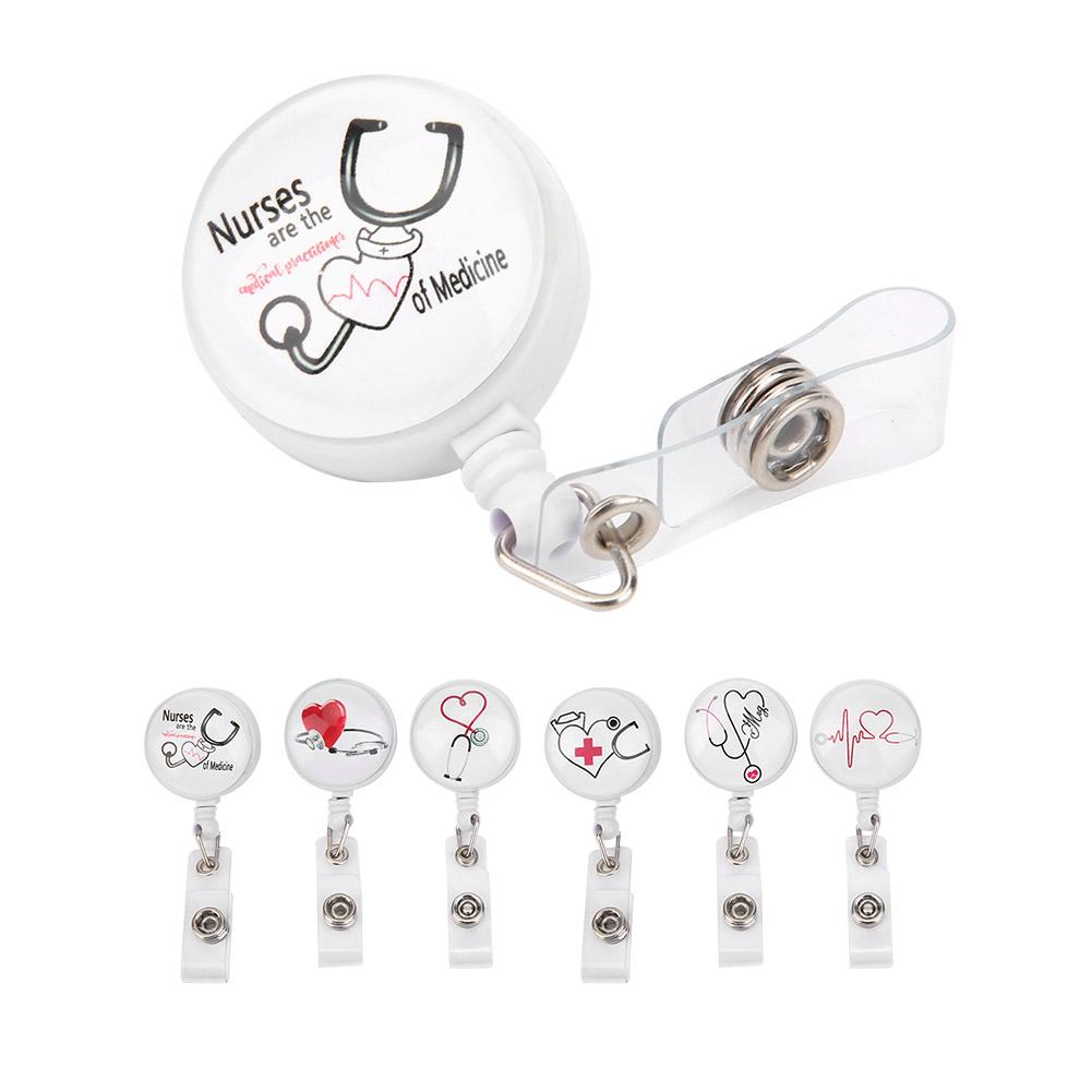Retractable Badge Reel Clip Portable Nurse ID Name Card Badge Holders Accessory