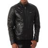Men's Genuine Lambskin Black Leather Jacket Stylish Motorcycle Bomber Biker Outerwear MJ 244