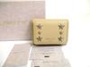 Authentic Jimmy Choo Metal Stars Beige Leather Trifold Wallet Compact Wallet NEMO #a639  Refurbished