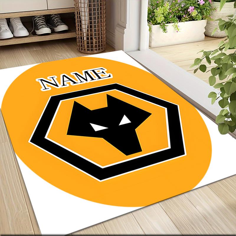 Custom Name Nautical Crest Emblem Carpet Rug Customizable Soft Washable Anti-Slip Home Living Room Sofa Mats Personalized Rug. 0909200
