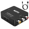 CHARYZA HDMI в RCA Конвертер AV 1080P Преобразует HDMI Вход в Композитный Включает USB Кабель Питания Адаптер, Совместимый, Переключаемый PAL/NTSC, Выход,