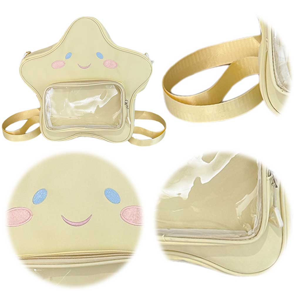 Kawaii рюкзак для женщин школьный рюкзак на молнии нейлоновый с прозрачным карманом рюкзак милый рюкзак для путешествий праздник