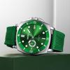 Men's Sports Wristwatch, Stylish Brand, Nylon Strap, Waterproof, Large, Analog, Fluorescent, Luxury, Green, Gift for Men, Casual, Business