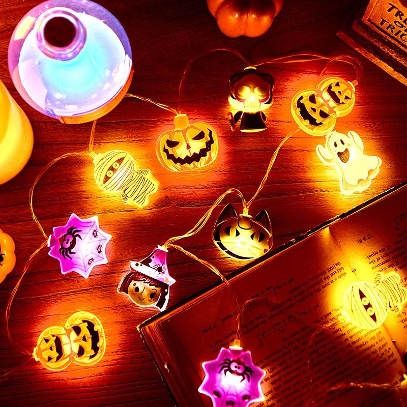 Halloween Decoration Led String Lights,Pumpkin Ghost Spider Web Hanging Lamp,Home Outdoor Lantern Props