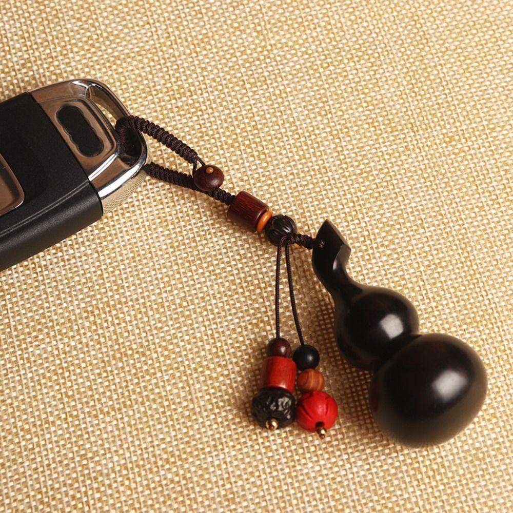 Polished Sandalwood Gourd Keychain Chinese Style Rosewood Car Keychain Man Gift