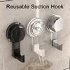 Rotating Suction Cup Hook with Vacuum Lock Heavy-Duty No-Drill Adhesive Hook for Bathroom Kitchen Door Removable Reusable Space-Saving Organizer for