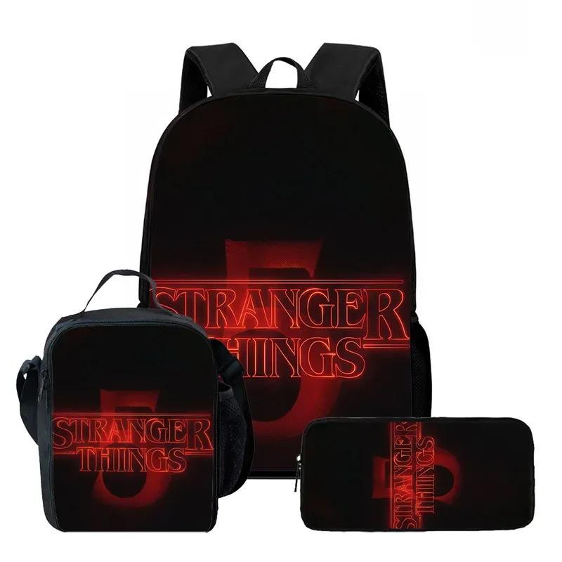 Strangertings Stranger Things Школьная сумка для ученика Детский рюкзак Сумка-портфель Пенал