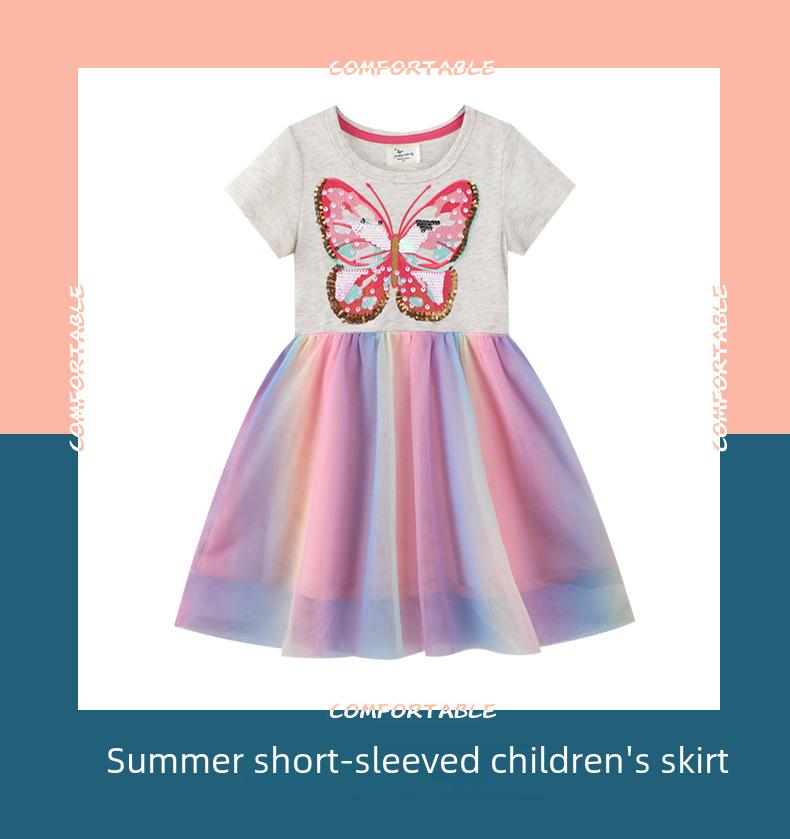 23 новых летних платья принцессы с пайетками и вышивкой из сетки для девочек