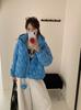 Yu Yan, autumn and winter new rhombus grid thin down jacket women's short loose goose down jacket hooded outside