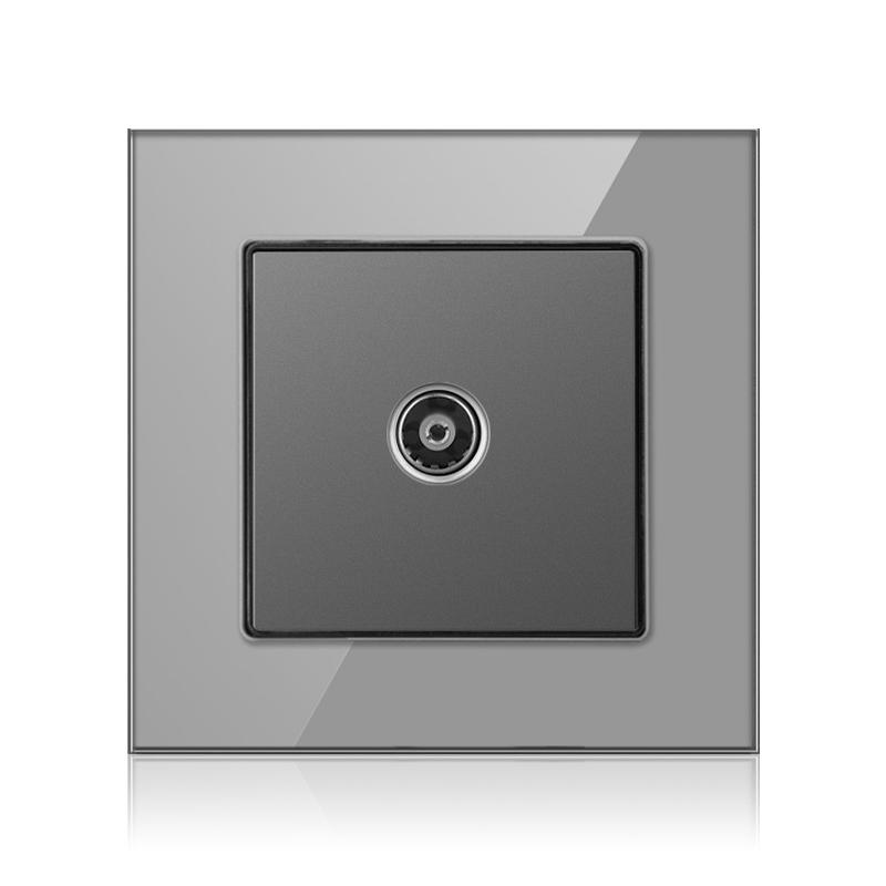 Cat6 Rj45 настенная розетка сетевая розетка с телевизором настенная двойная розетка для передачи данных телефонная панель из закаленного стекла настенная компьютерная сетевая розетка