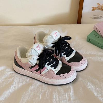 Весенне-осенние модели постепенно меняют цвет школьный сезон маленькие белые туфли подошва-маффин ветер пустоши граффити обувь хлебные туфли