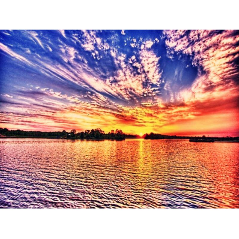 Алмазная картина 5D DIY Приморский Полный дрель Квадратная Алмазная вышивка Закат Картина горный хрусталь Пейзаж Настенный декор