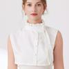 Ruffled Bows Tie Decorative Fake Collar Ladies Detachable Sweater Half Shirt High Collar For Women Girls