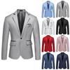 Mens Formal Business Blazer Jacket Wedding Party One Button Smart Suit Coat Tops