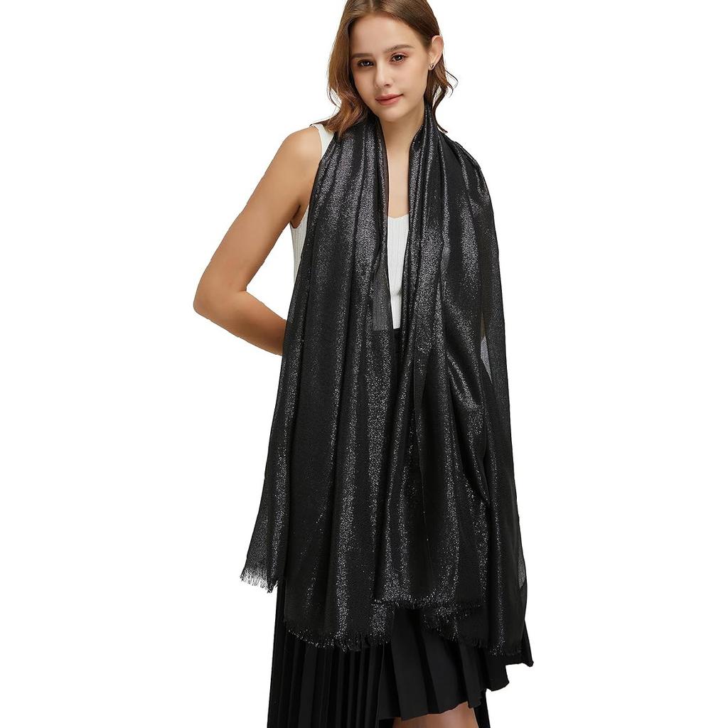 Women's Sparkling Metallic Evening Shawl Lightweight Shawl Extra Large Dressy Shawls and Wraps for Party