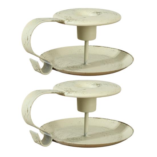 2 шт. Железный подсвечник для конических свечей с ручкой, винтажный металлический подсвечник для дома, гостиной