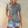 Женская модная повседневная рубашка с короткими рукавами и принтом с лацканами, женские топы на пуговицах