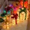 Christmas Glowing Decoration Gift Box Ornament With Bow Christmas Lighting Box Outdoor Light Lighting Christmas Box