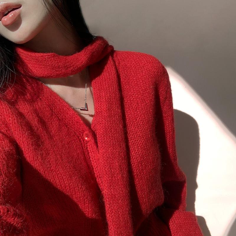 Шикарные зимние новые ретро-вязаные кардиганы с длинным рукавом и V-образным вырезом, женские модные облегающие женские свитера с длинным рукавом, однотонные повседневные короткие свитера 25530