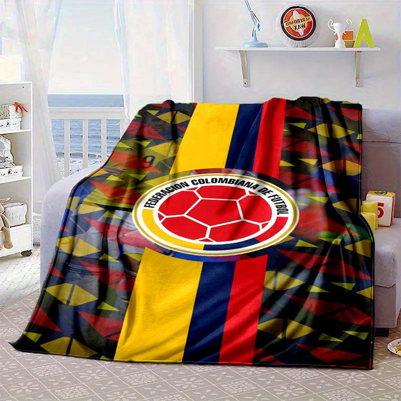 Colombian Soccer Federation Portable Blanket/Soft Blanket Bedding Blanket Suitable for Travel Camping Living Rooms Offices Sofas Fan Gifts