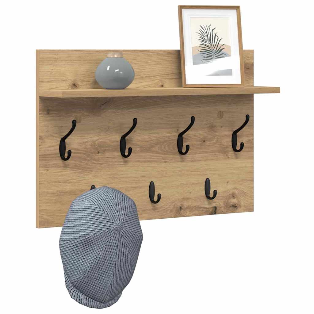 Wall Mounted Nightstand Artisan Oak 60 x 40 x 12 cm