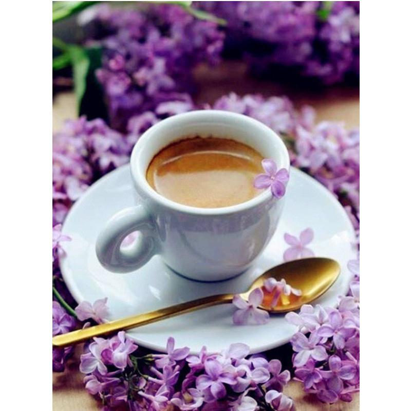 5D DIY Алмазная картина Фиолетовые цветы Сцена Алмазная вышивка Набор для вышивки крестом Полный горный хрусталь Мозаика Домашний декор