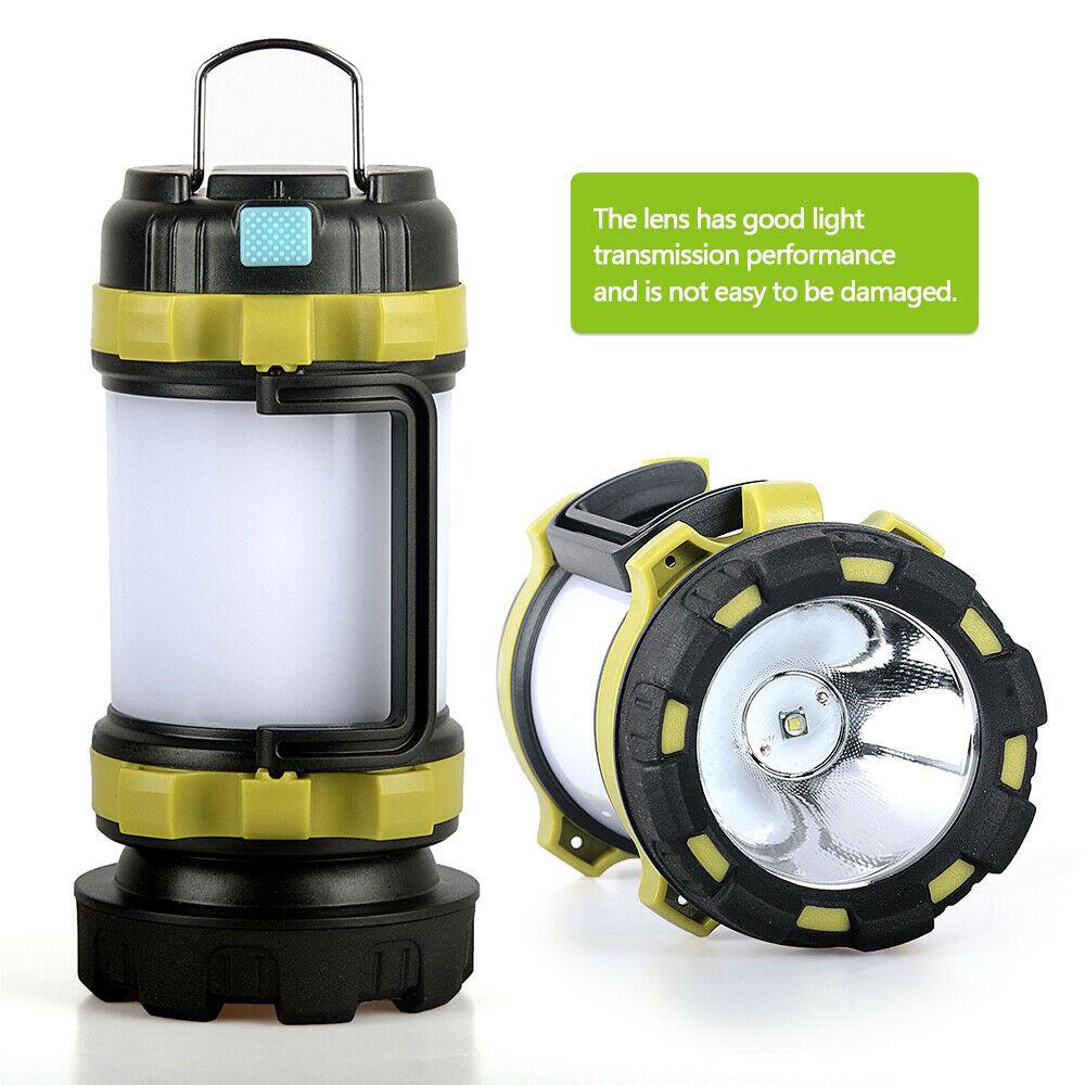 Portable Hanging LED Camp Light Lantern USB Rechargeable Flashlight Searchlight