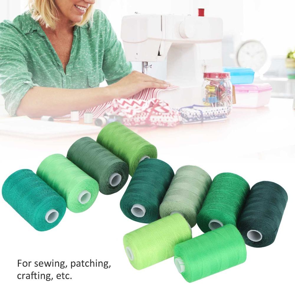 10pcs Green Color Polyester Sewing Thread Polyester Sewing Machine Thread Quilting