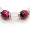 Ishiki AAAA Rank Amulet Natural Stone Rose Quartz 12 мм Розовый тигровый глаз 14 мм Браслет Power Stone B185
