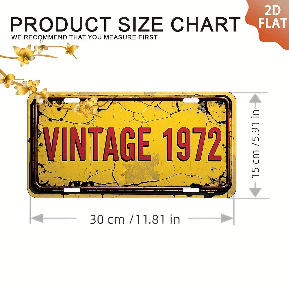 2D Flat - 1pc Vintage 1972 Metal Sign - 6x12 Inch Aluminum Wall Art with Distressed Yellow & Red Design, Perfect for Home, Bar