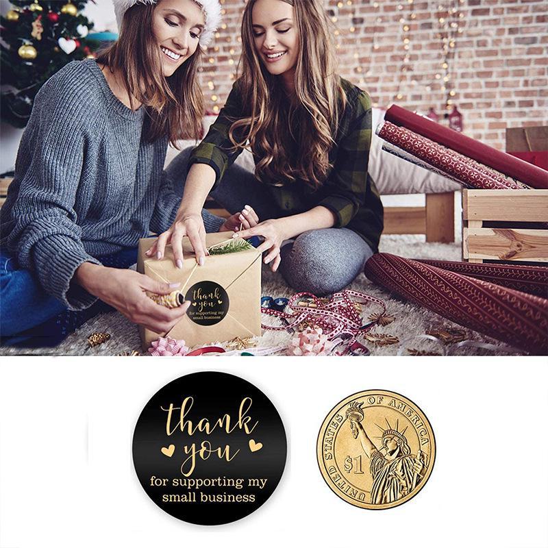 1-дюймовый рулон из 500 декоративных наклеек «Спасибо за покупку»