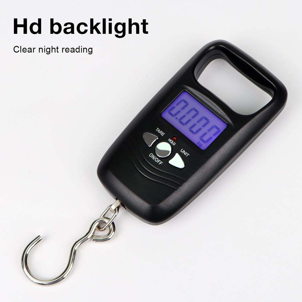 50kg Hanging Digital Pocket Luggage Scale Hook Weight Mini Hanging Scale Portable LCD ABS Hanging Weighting Fishing Hook Balance