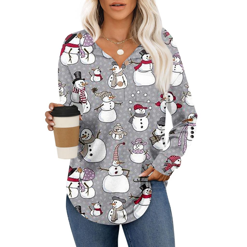 Women's Retro Printed Fashionable Long-sleeved Top