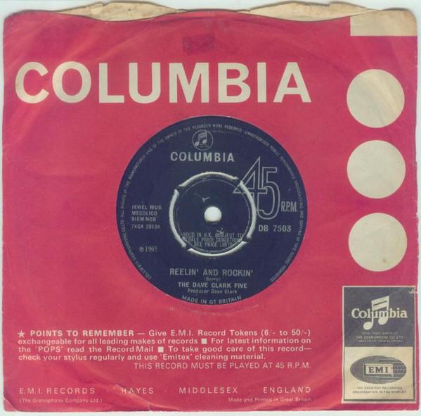 7-дюймовая пластинка DAVE CLARK FIVE Reelin And Rockin DB7503 Columbia 1965 UK Rock Б/у