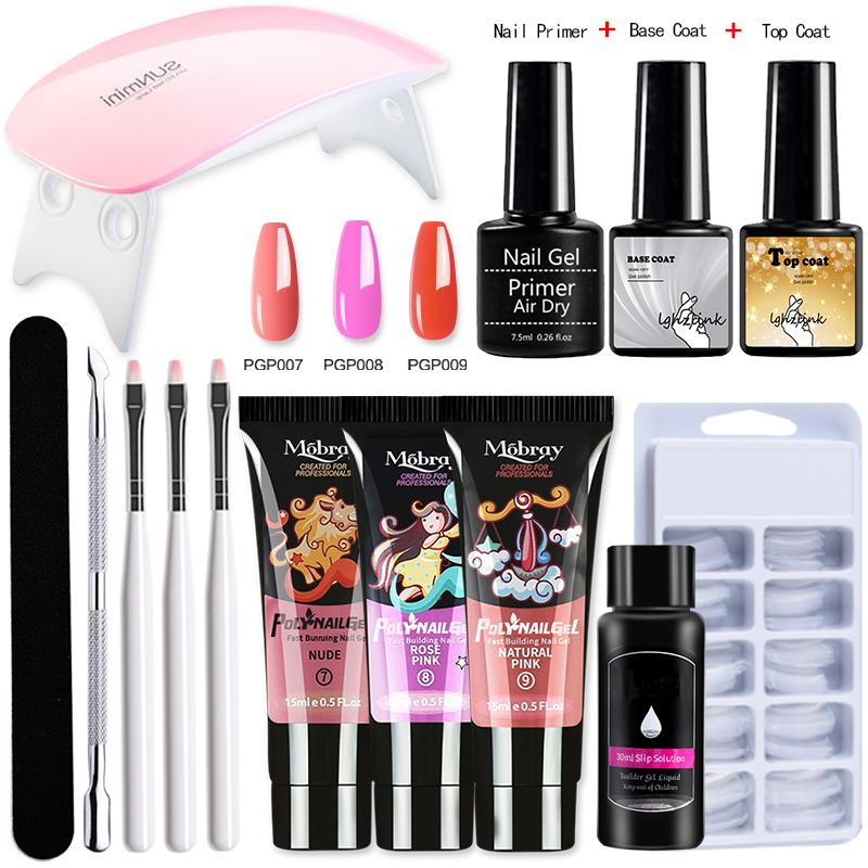 Набор полигелей для маникюра, набор для наращивания ногтей гелем, скользящий раствор, акриловый гель-лак для дизайна ногтей, дизайн кончиков пальцев