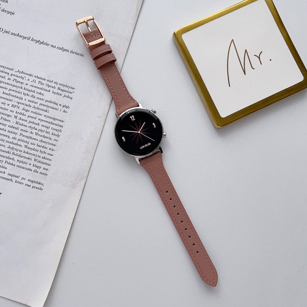 Универсальный ремешок для часов из натуральной кожи 20 мм 22 мм, элегантный удобный прочный ремешок для часов, аксессуар для часов, совместимый с Samsung, Huawei, Amazfit и т. д.