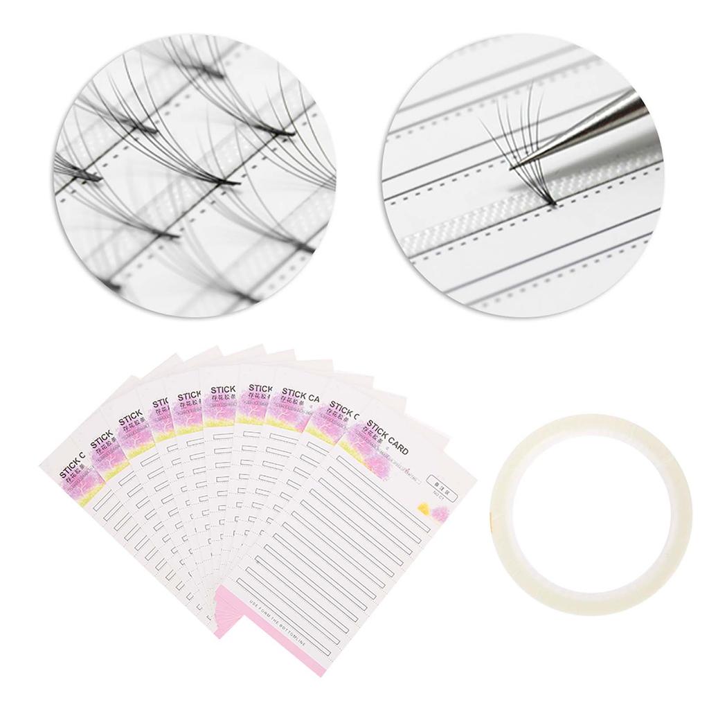 10pcs Eyelash Extension Storage Card False Eyelash Fans Paper Card Makeup Organizer