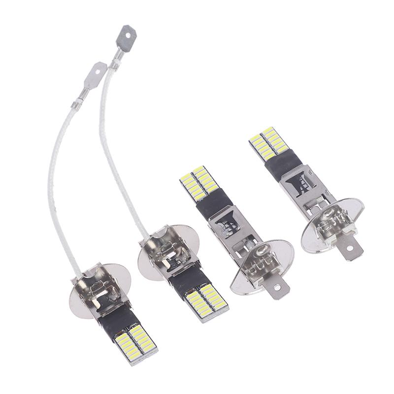 2 шт. светодиодные лампы H3 H1 для противотуманных фар 24 SMD белые 12 В светодиодная противотуманная фара ходовой огонь