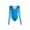 Originals Blue Version Series Santiago Bodysuit Solid Color Sequin Pattern Sports Long Sleeve Jumpsuit Women Bodysuit HR3416