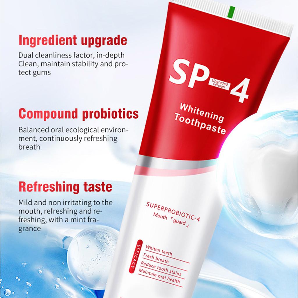 SP-4 Toothpaste, 120g, Sp-4 Probiotic Toothpaste, SP-4 Whitening Toothpaste, Fresh, Breath, Toothpaste, Toothpaste, Stain Removal, Complete Tooth Care