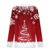 Christmas Day Girls Long Sleeve T Shirts Kids  Girls' V-Neck Tee Christmas Print Long Sleeve Top