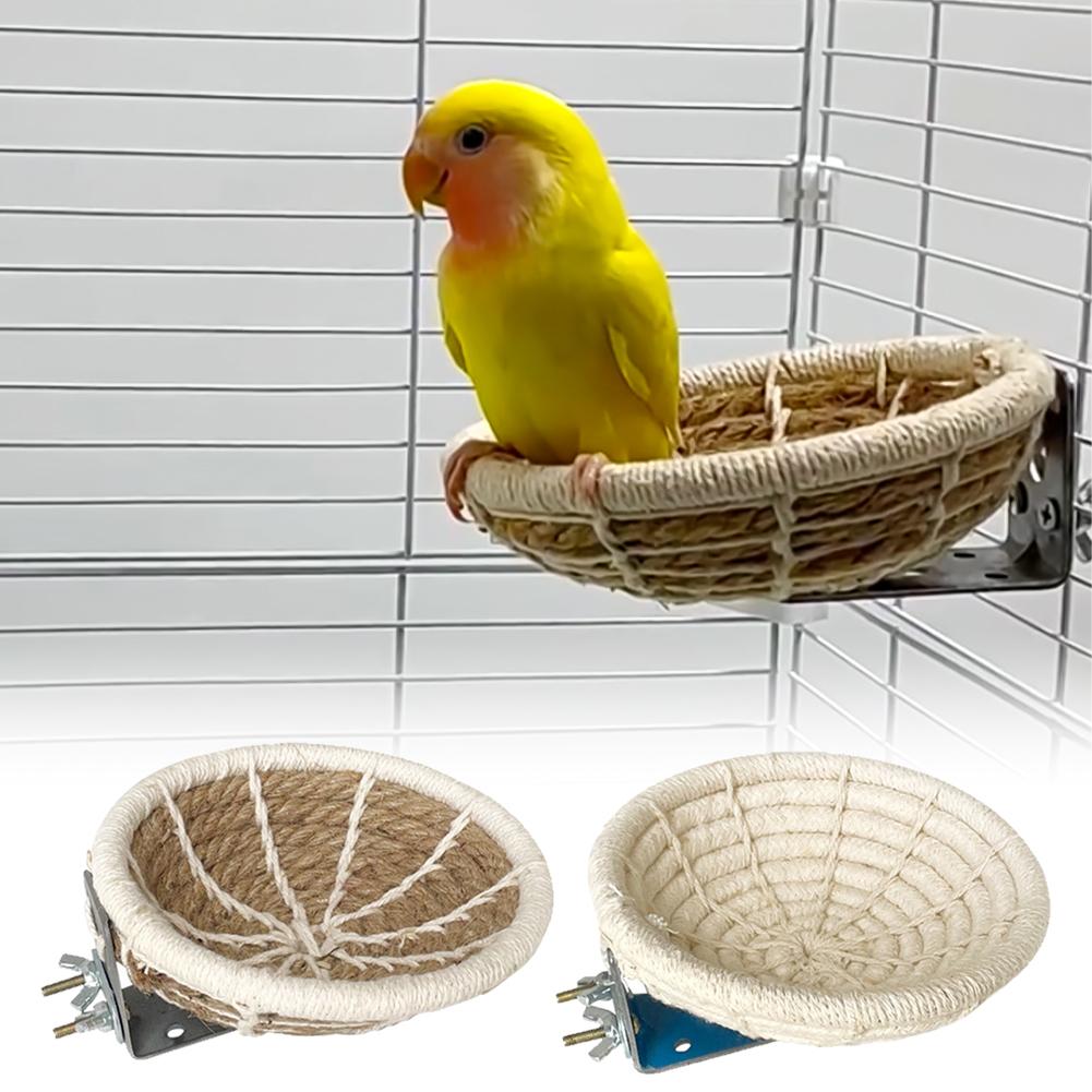 Гнездо для птиц из хлопковой веревки ручной работы, Голубятня, Гнездо, Клетка для птиц, Уличное декоративное плетеное подвесное гнездо для попугая